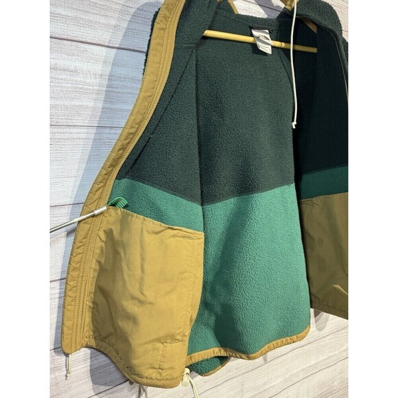 The North Face Full zip Hooded Color Block Sherpa Jacket SZ M Women Brown Tab - Picture 12 of 13